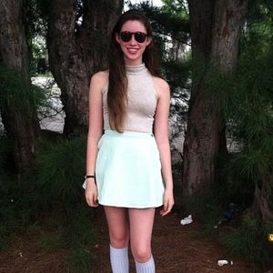 American apparel sleeveless turtleneck crop top